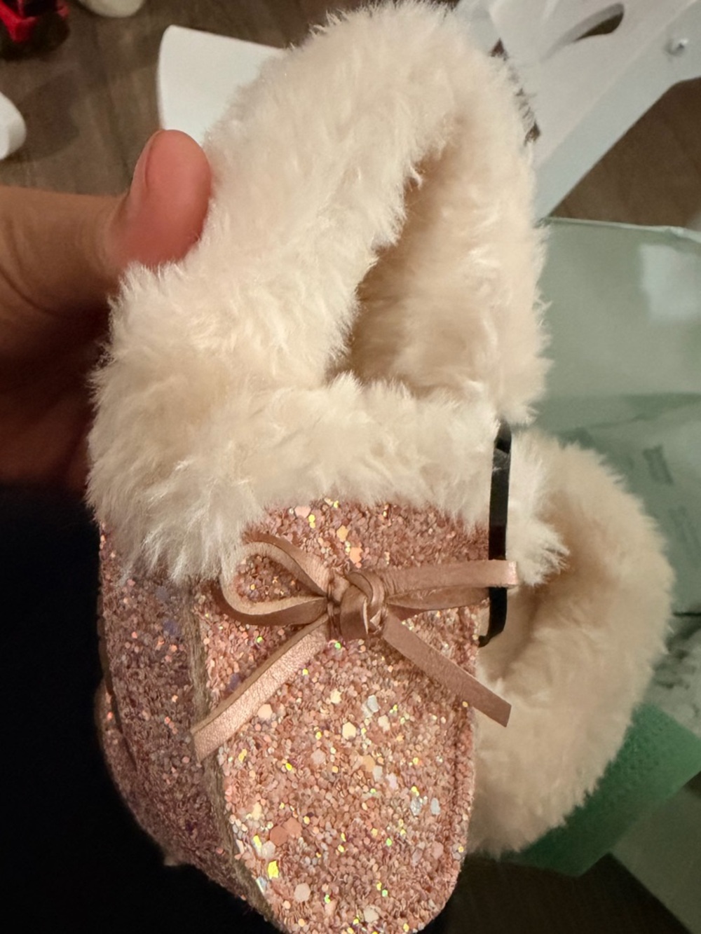 Girls Sparkle Pink Faux-Fur toddler Shoes